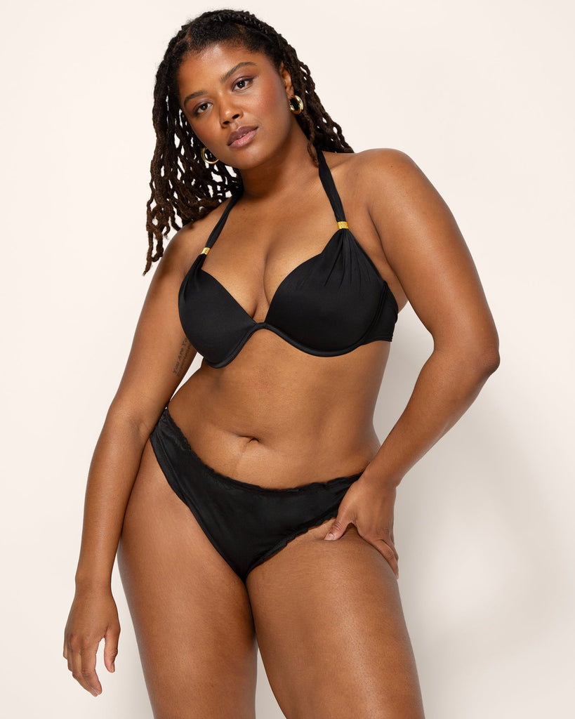 Swim Secret Push-Up Halter Bikini Top | Black Hue BIKINT SAS 