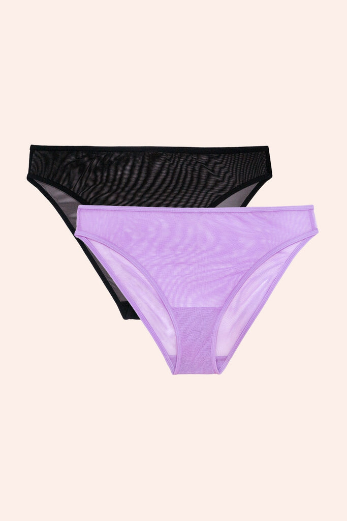 Mesh High Leg Panty 2 Pack | Wisteria/Black Hue Underwear SAS 