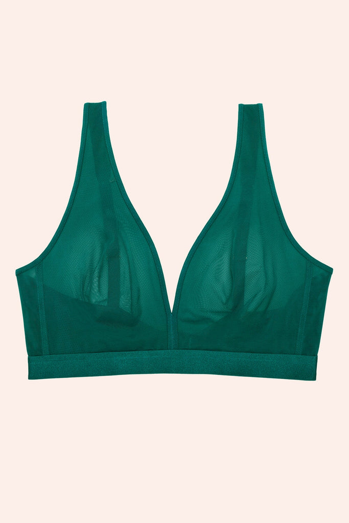 Sheer Mesh Plunge Bralette | Emerald Bra SAS 