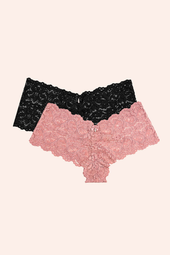 Signature Lace Cheeky Panty 2 Pack | Foxglove/Black Hue Underwear SAS 