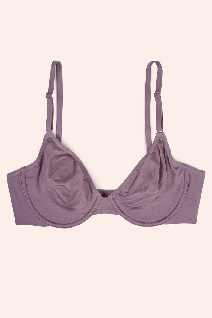 Silky Smooth Demi Unlined Underwire Bra | Vintage Plum Bra SAS 