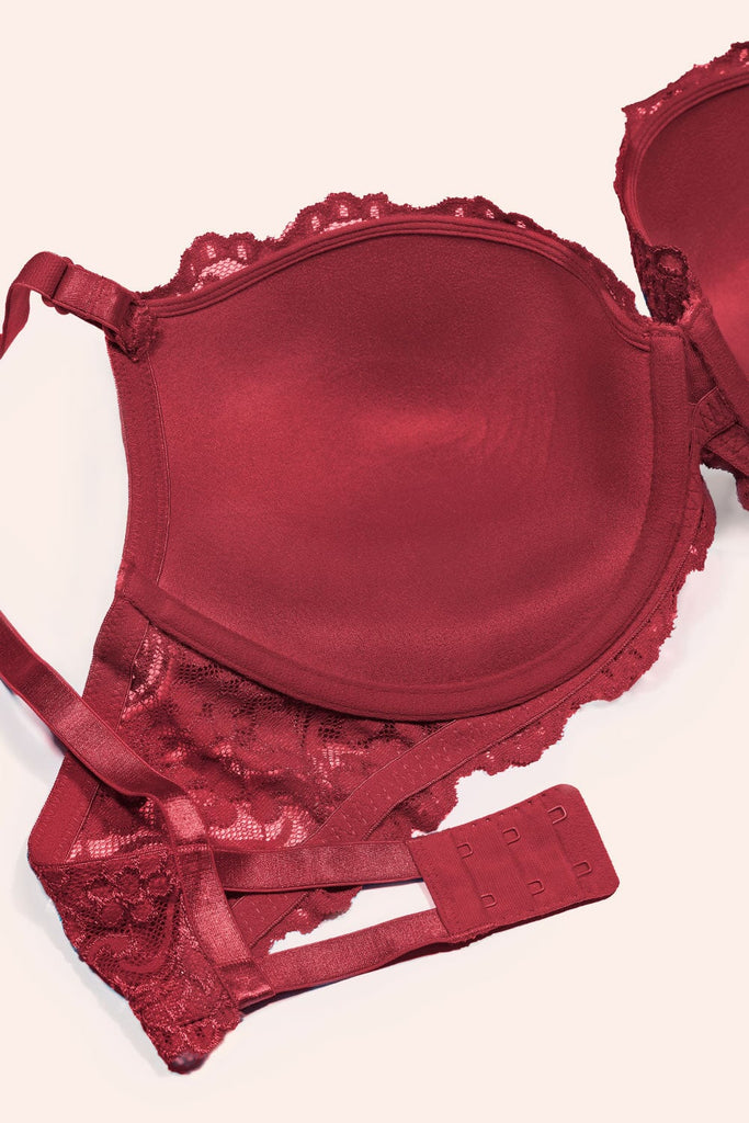 Signature Lace Push-Up Bra | Cherry Wine Bra SAS 