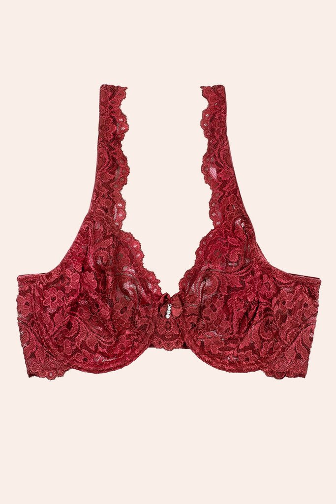 Signature Lace Unlined Underwire Bra | Cherry Wine Bra SAS 