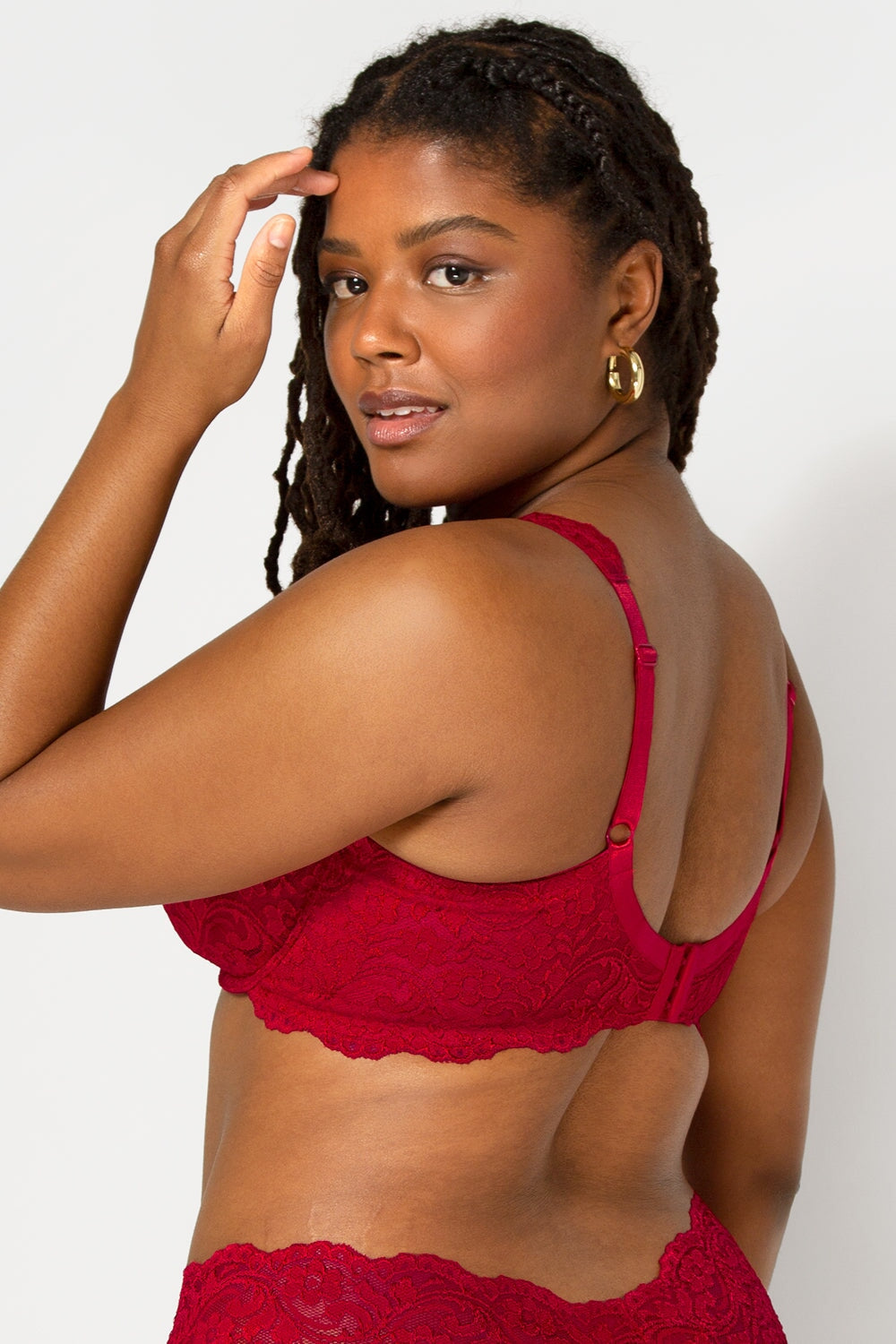  Womens Plus Size Bras Full Coverage Lace Underwire Unlined  Bra Lipstick Red 38B