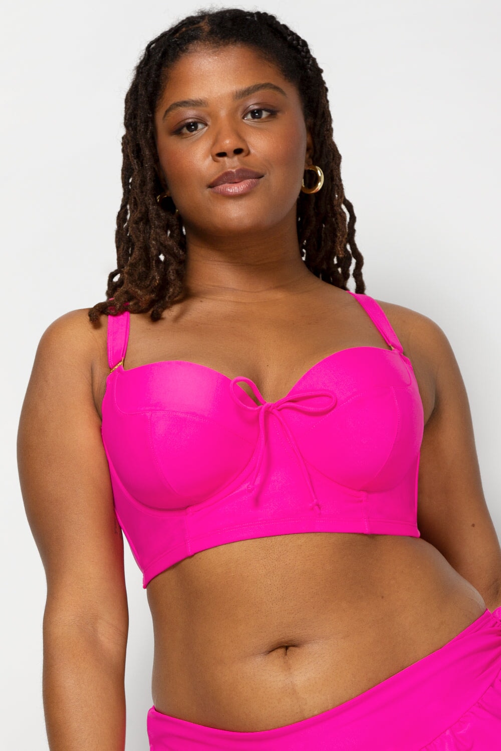 Xhilaration Metallic Textured Underwire Bikini Top Pink Size L (8