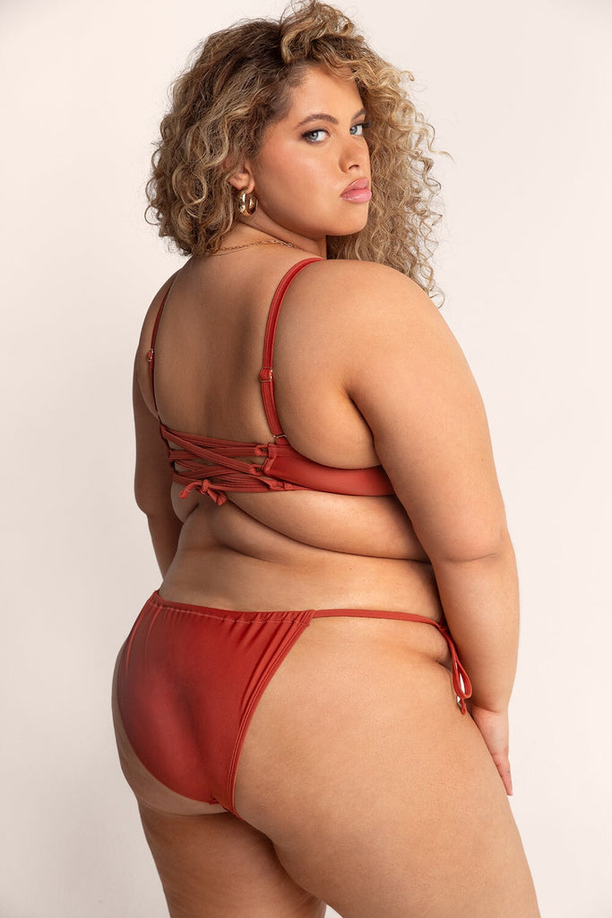 Underwire Bikini Top And String Bikini Set | Brick Red BIKINSET SAS 