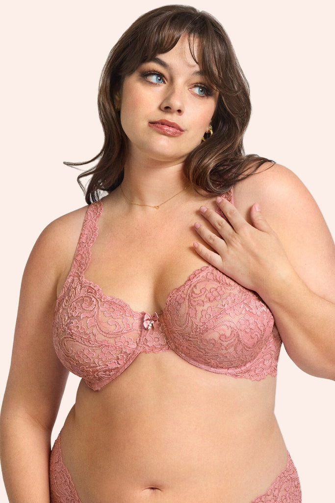 Plus Size Signature Lace Unlined Underwire Bra with Added Support | Foxglove Bra SAS 