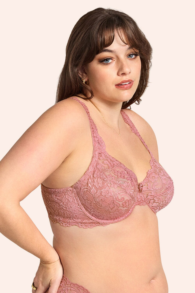 Plus Size Signature Lace Unlined Underwire Bra with Added Support | Foxglove Bra SAS 