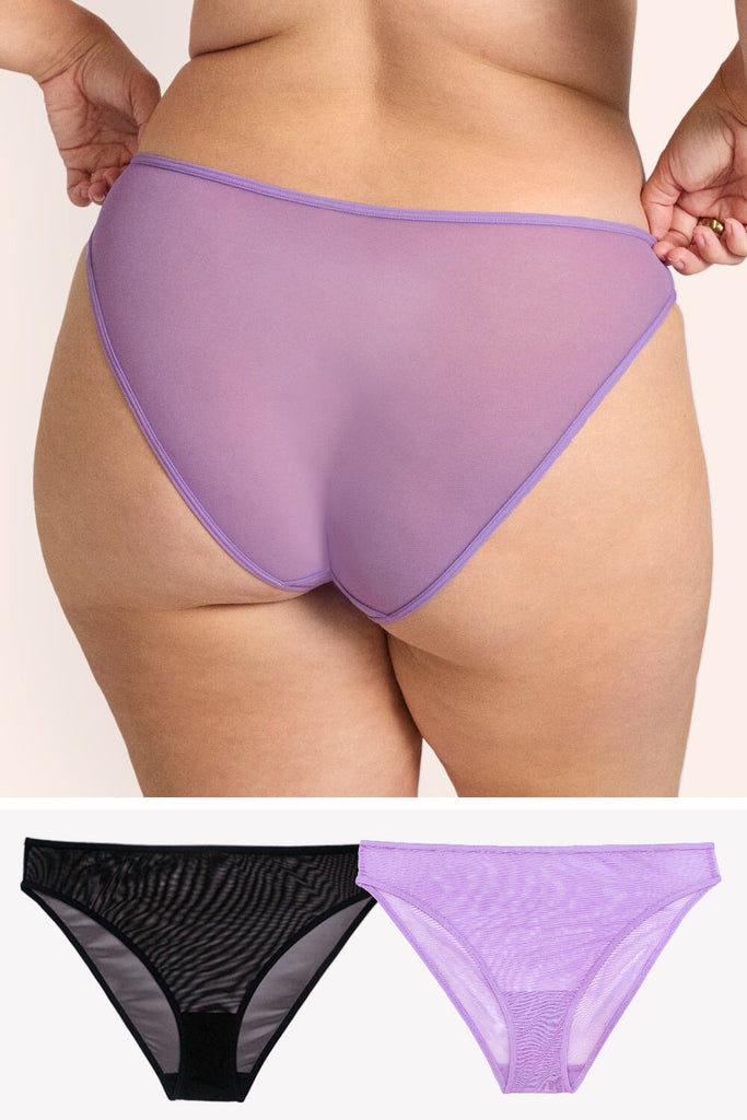 Mesh High Leg Panty 2 Pack | Wisteria/Black Hue Underwear SAS 