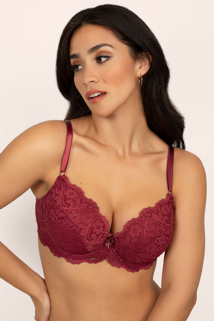 Signature Lace Push-Up Bra | Cherry Wine Bra SAS 