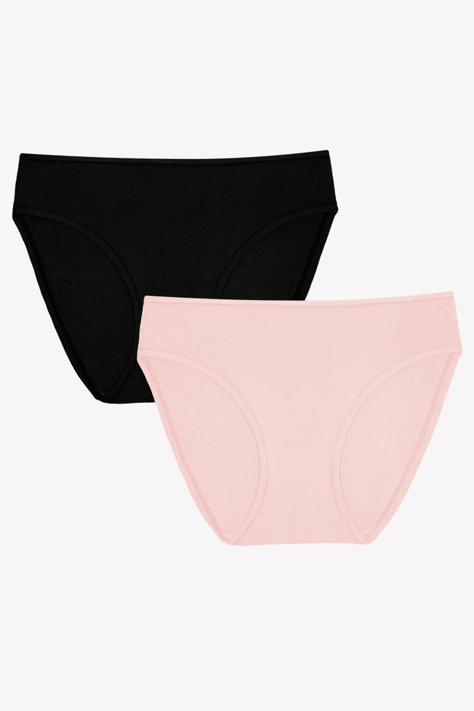 Stretchiest EVER Bikini Panty 2 Pack | Blushing Rose/Black Hue Stretch PANTY SAS 