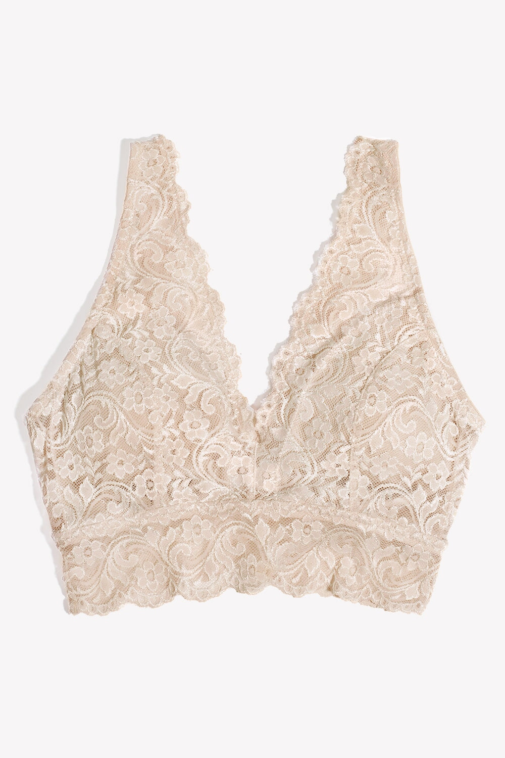 Signature Lace Deep V Bralette  In The Buff Lace – Smart & Sexy
