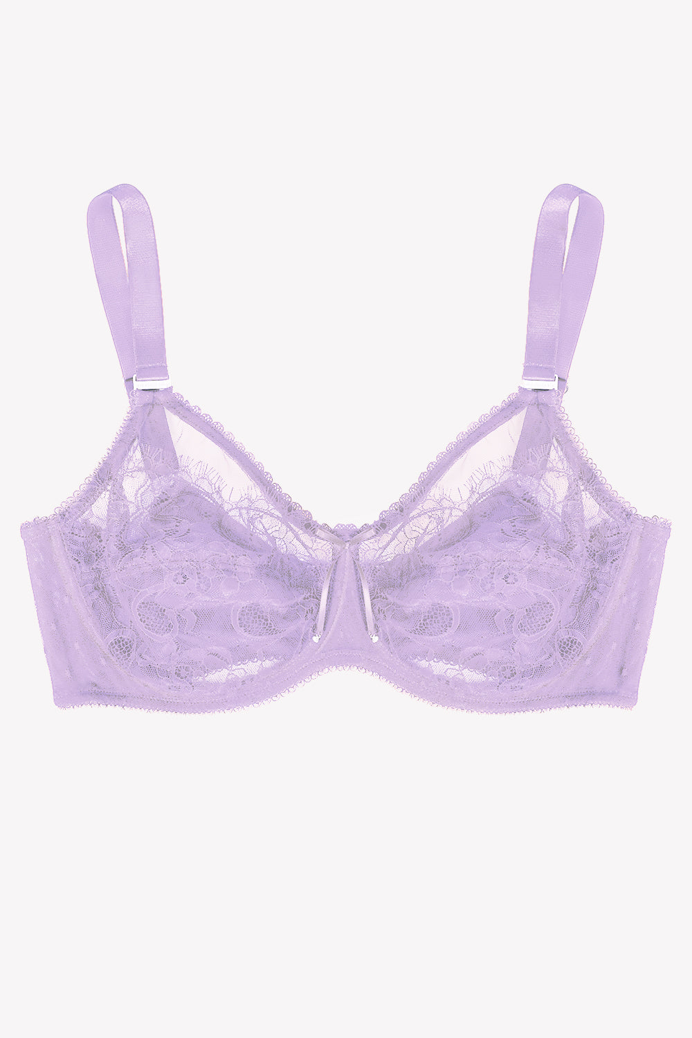 Smart & Sexy Women's Plus Size Retro Lace & Mesh Unlined Underwire Bra  Lilac Iris 38g : Target