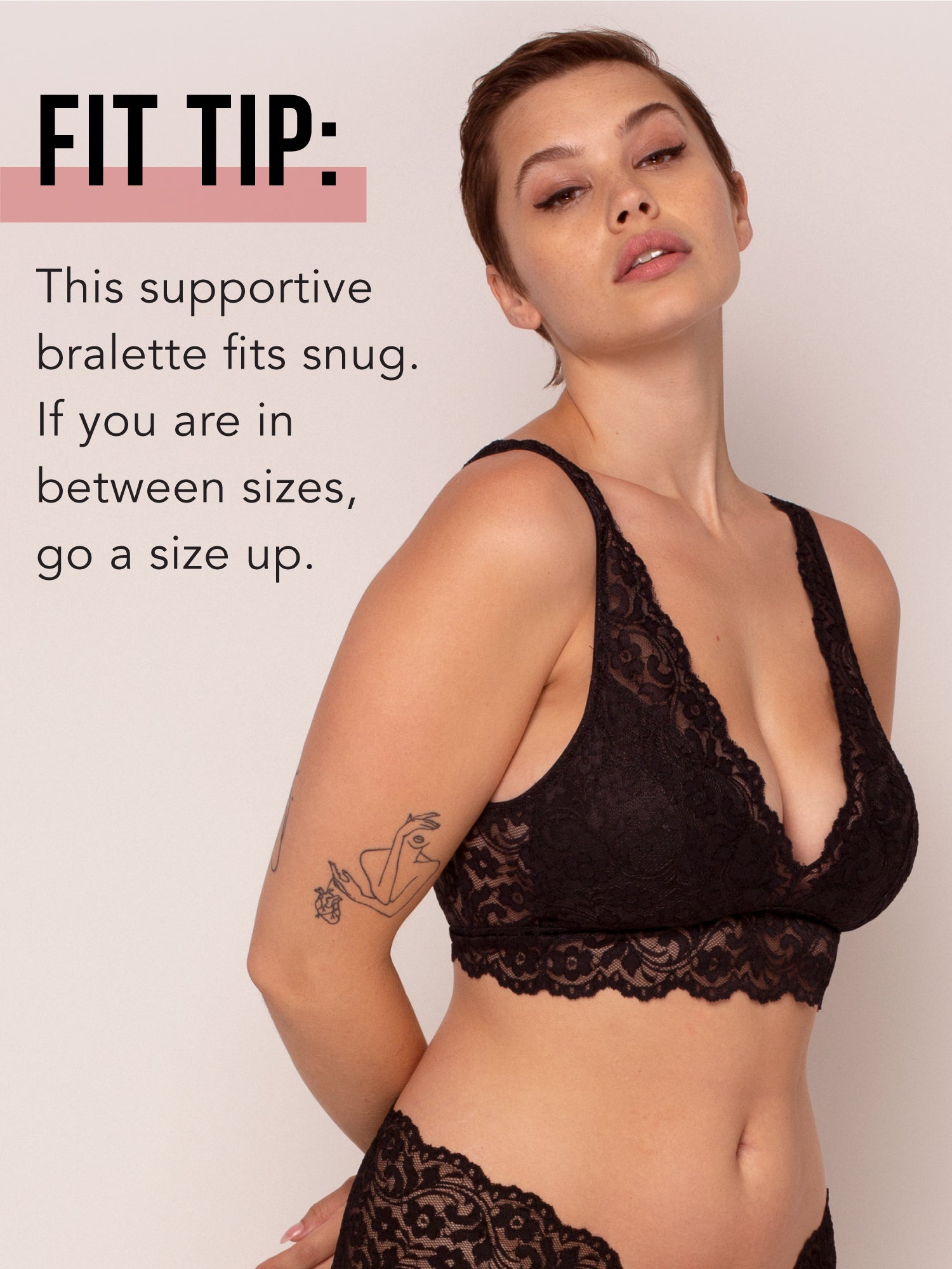 Signature Lace Deep V Bralette  In The Buff Lace – Smart & Sexy