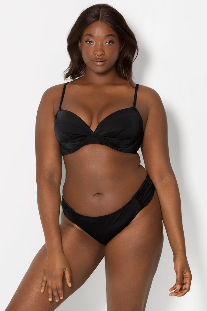 Swim Secret Side Ruched Bikini Bottom | Black Hue BIKINT SAS Black Hue XL 