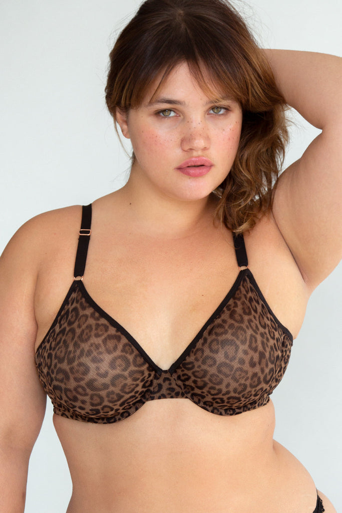 Sheer Mesh Demi Underwire Bra | Classic Leopard BRA SAS 