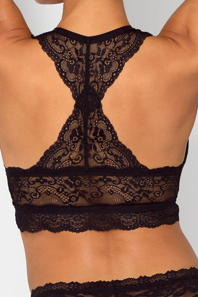 Smart & Sexy Womens Smooth Lace Longline Bralette Black Hue Lace L