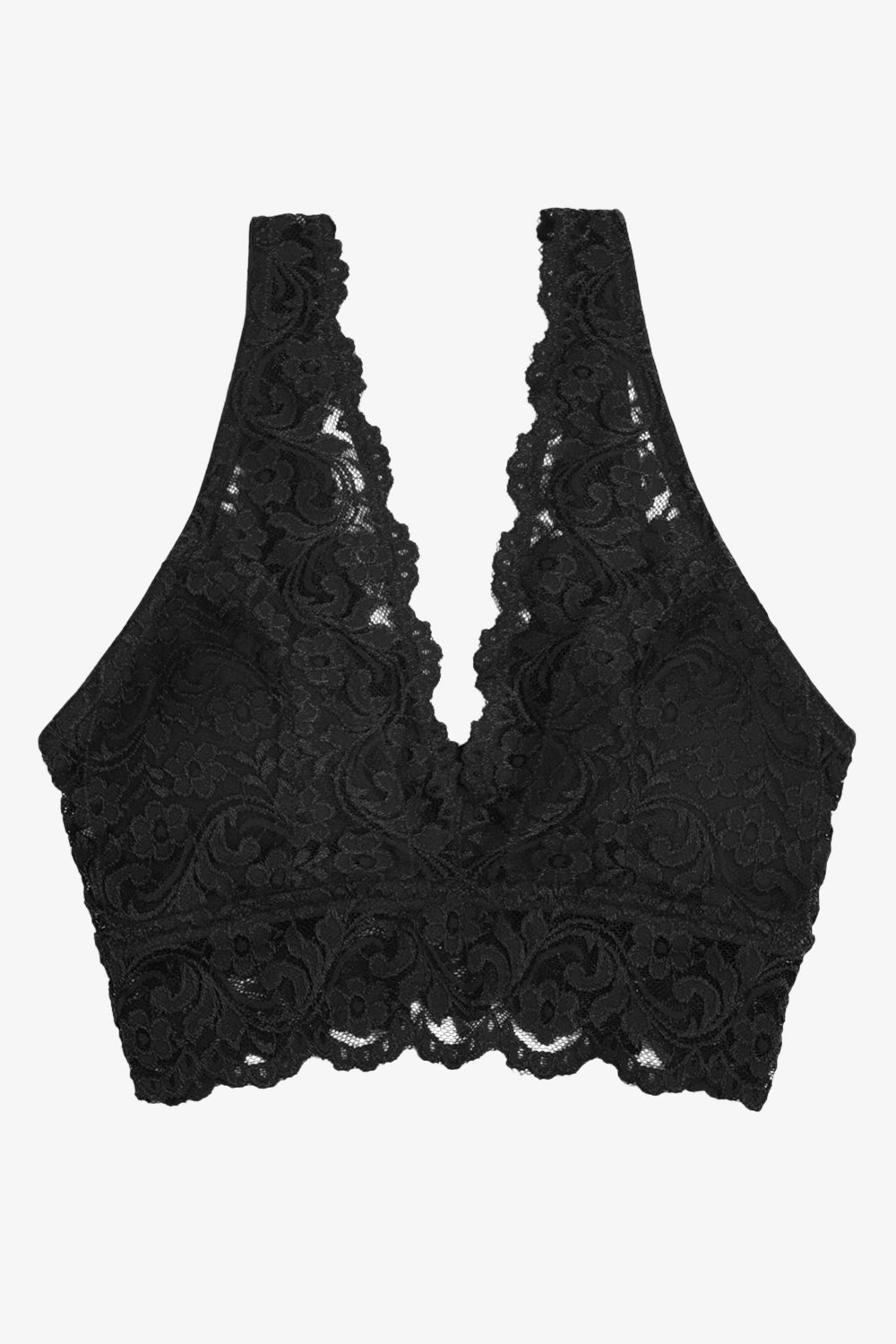 Hunkemoller Olivia longline lace bralet with button detail in black -  ShopStyle Bras