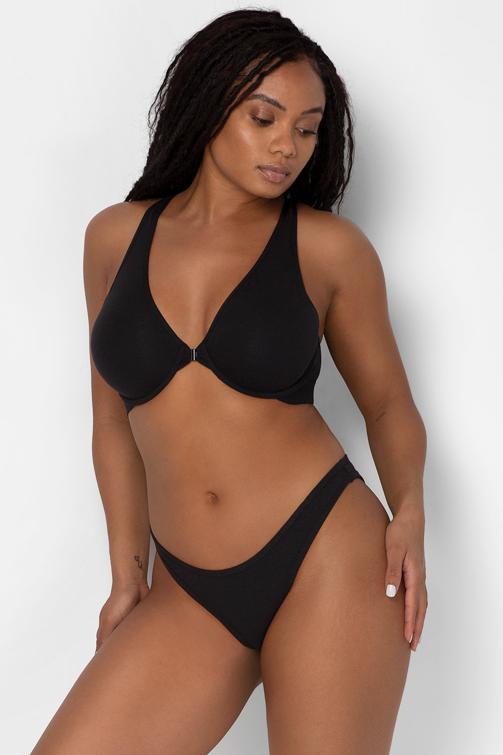 Buy Smart & Sexy Women's Front Close Demi Bra, Black Hue, 34A at