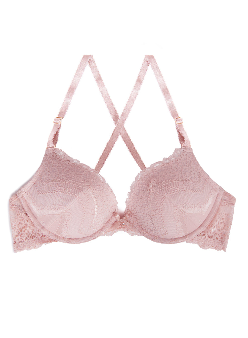 Victoria's Secret Pink Lace Bralette Push-Up Bra Crossback Lilac