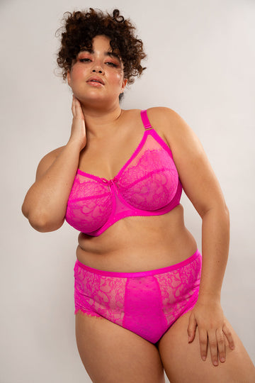 Lace High-Waisted Cheeky Panty | M Pink PANTY SAS M Pink 3XL 