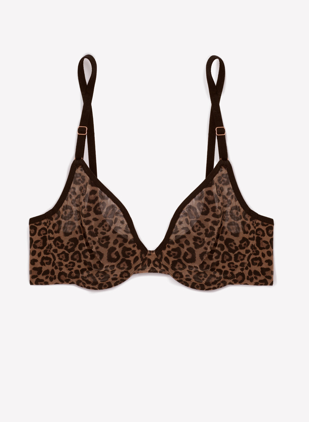 Delimira 36D Convertible Leopard Animal Print Bra Charcoal Panthera Uncia  for sale online