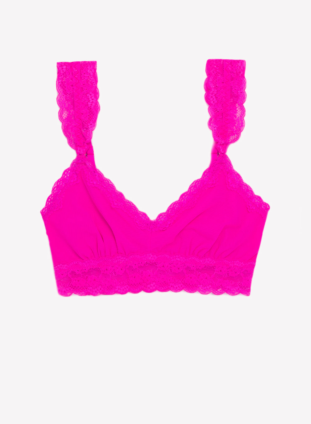 Lace and Mesh Bralette - Spring pink