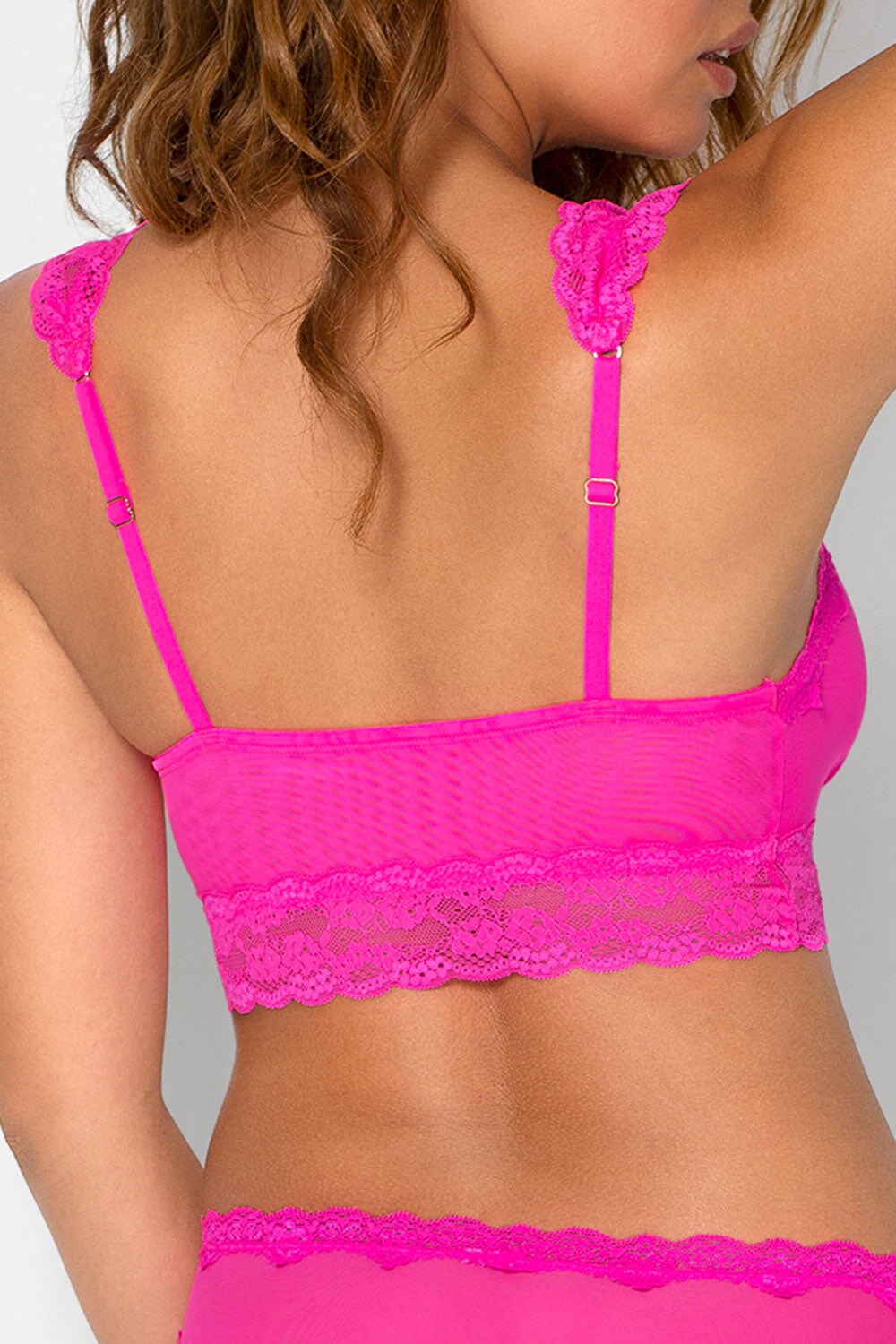 Pink Seductive Strappy Lace Bralette Top