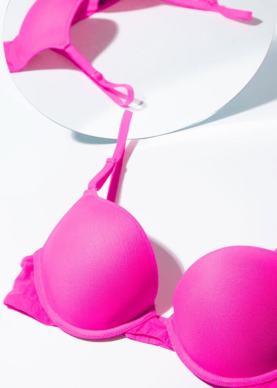 Add 2 Cup Sizes Push-Up Bra | Electric Pink Mesh