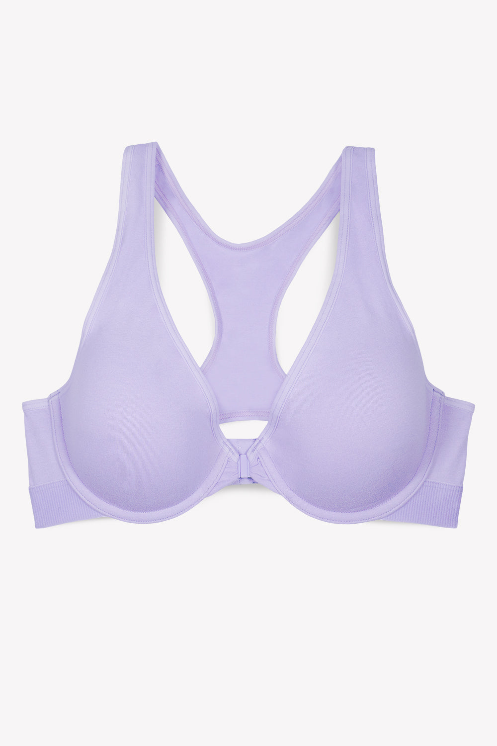 Women's Under-Wired Padded Super Combed Cotton Elastane Stretch Full  Coverage T-Shirt Bra with Stylised Mesh Panel - Lavender Scent