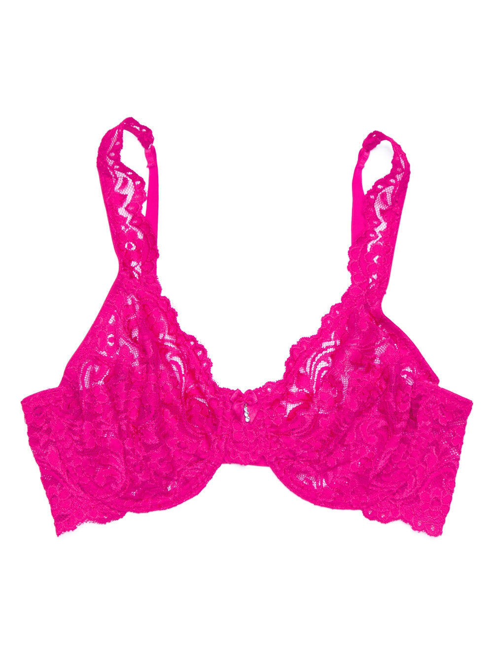Smart & Sexy Women's Plus Size Retro Lace & Mesh Unlined Underwire Bra  Medium Pink 42DDD